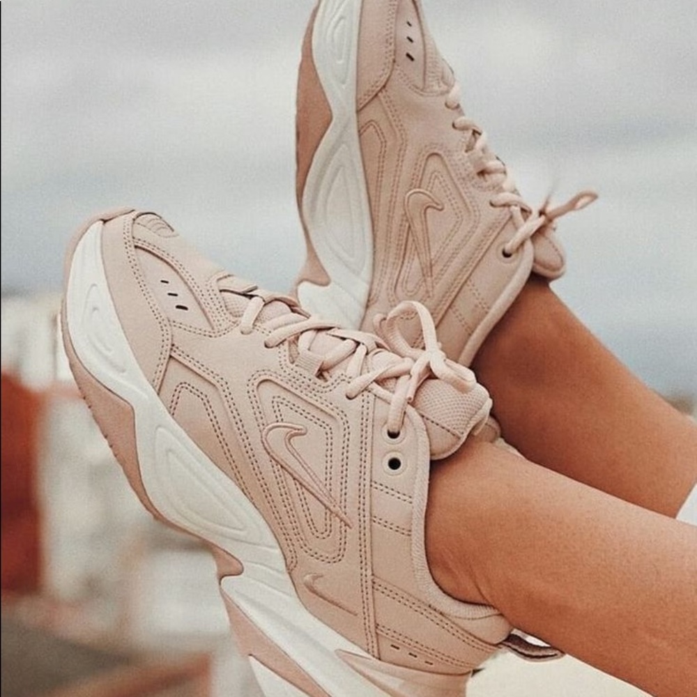 Nike tekno sneaker. Dad shoe. Nude/pink color